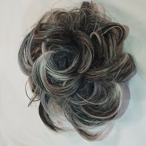 FESHFEN Messy Bun Hair Piece Large Gray